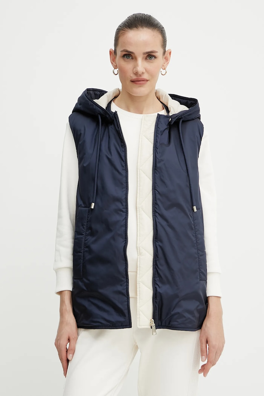 Weekend Max Mara vestă cu două fețe femei, culoarea albastru marin, de tranzitie, 2515291011600