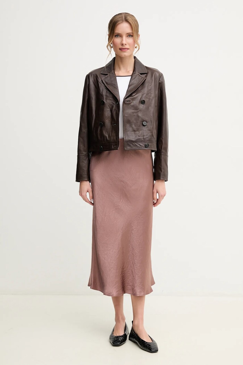 Кожаная куртка Weekend Max Mara цвет коричневый переходная 2515441021600 Кожаная куртка Weekend Max Mara цвет коричневый переходная 2515441021600