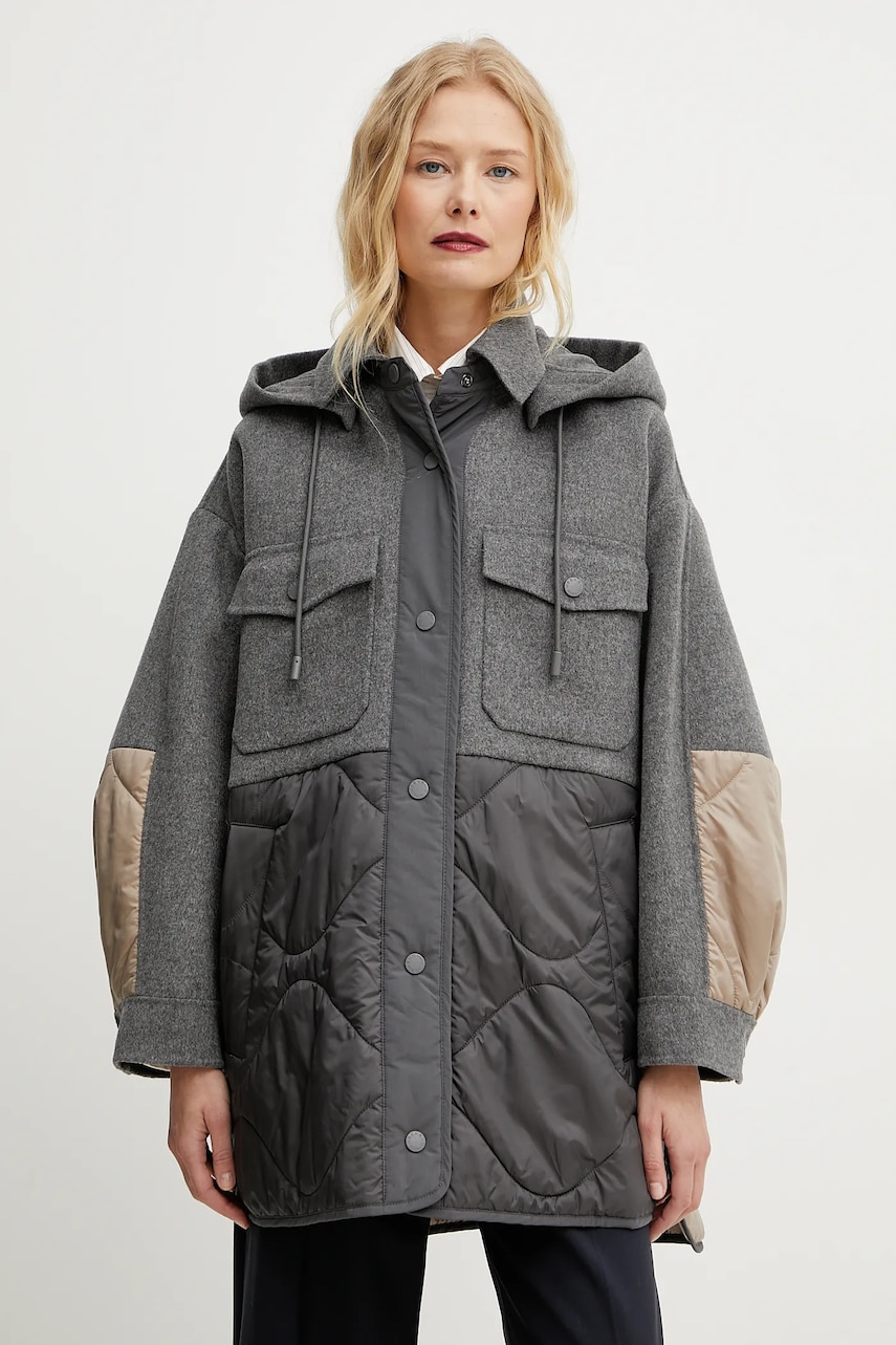 Куртка Weekend Max Mara цвет серый переходная oversize 2515481011600 Куртка Weekend Max Mara цвет серый переходная oversize 2515481011600