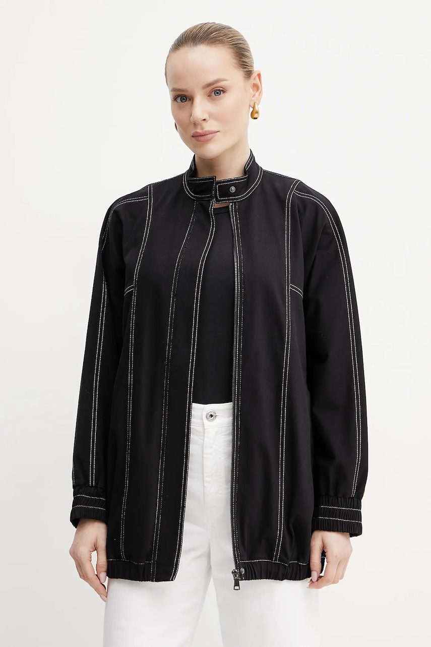 Max Mara Leisure geacă culoarea negru, de tranzitie, oversize, 2516911018600