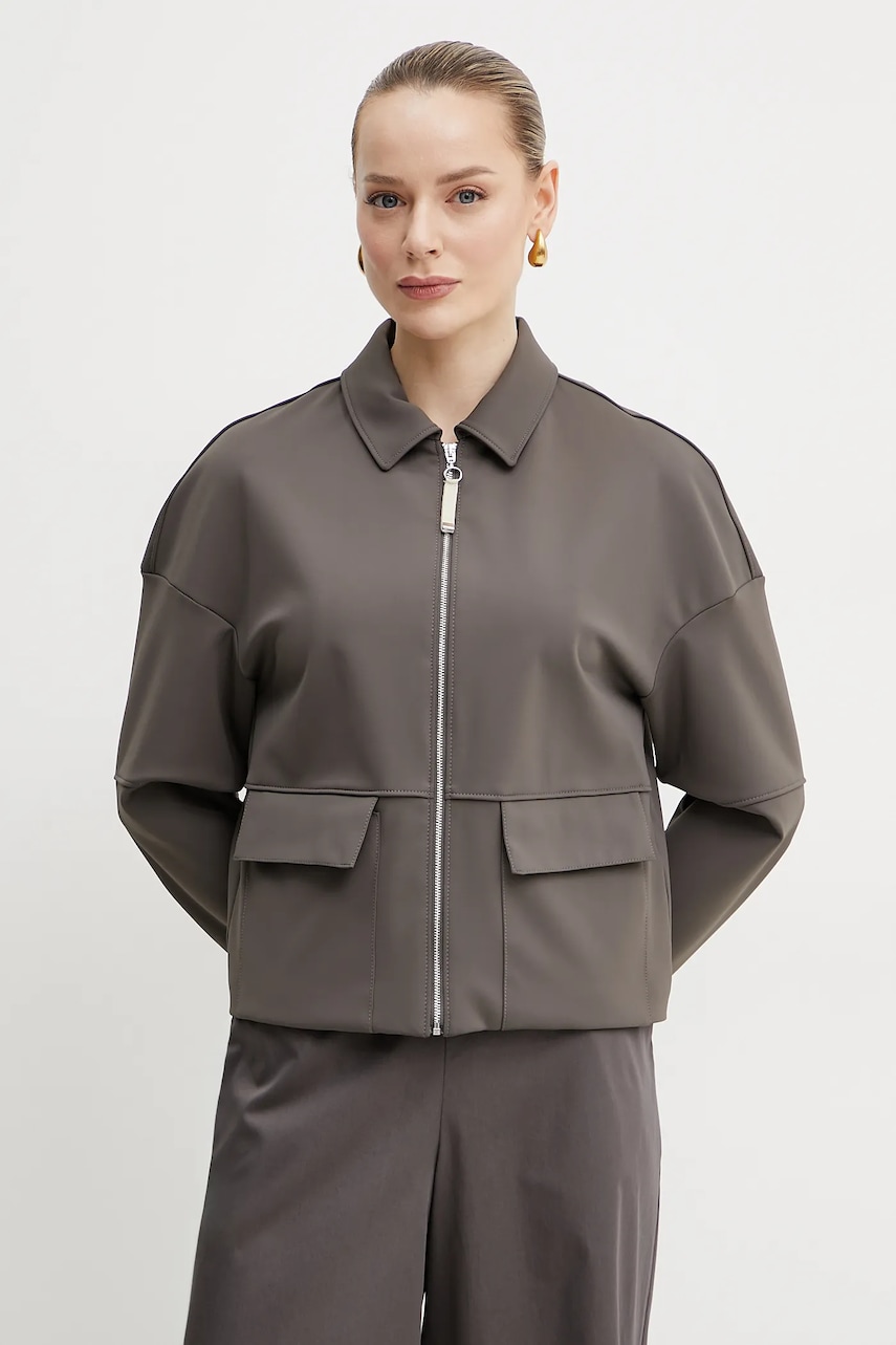 MM geaca culoarea maro, de tranzitie, oversize, 2516911037600