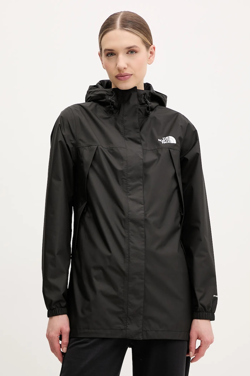 The North Face geaca Antora Rain femei, culoarea negru, de tranzitie, NF0A8BKCJK31 The North Face geaca Antora Rain femei, culoarea negru, de tranzitie, NF0A8BKCJK31