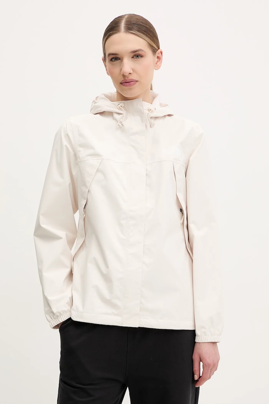 The North Face geaca Antora Rain femei, culoarea bej, de tranzitie, NF0A8BKDQLI1 The North Face geaca Antora Rain femei, culoarea bej, de tranzitie, NF0A8BKDQLI1