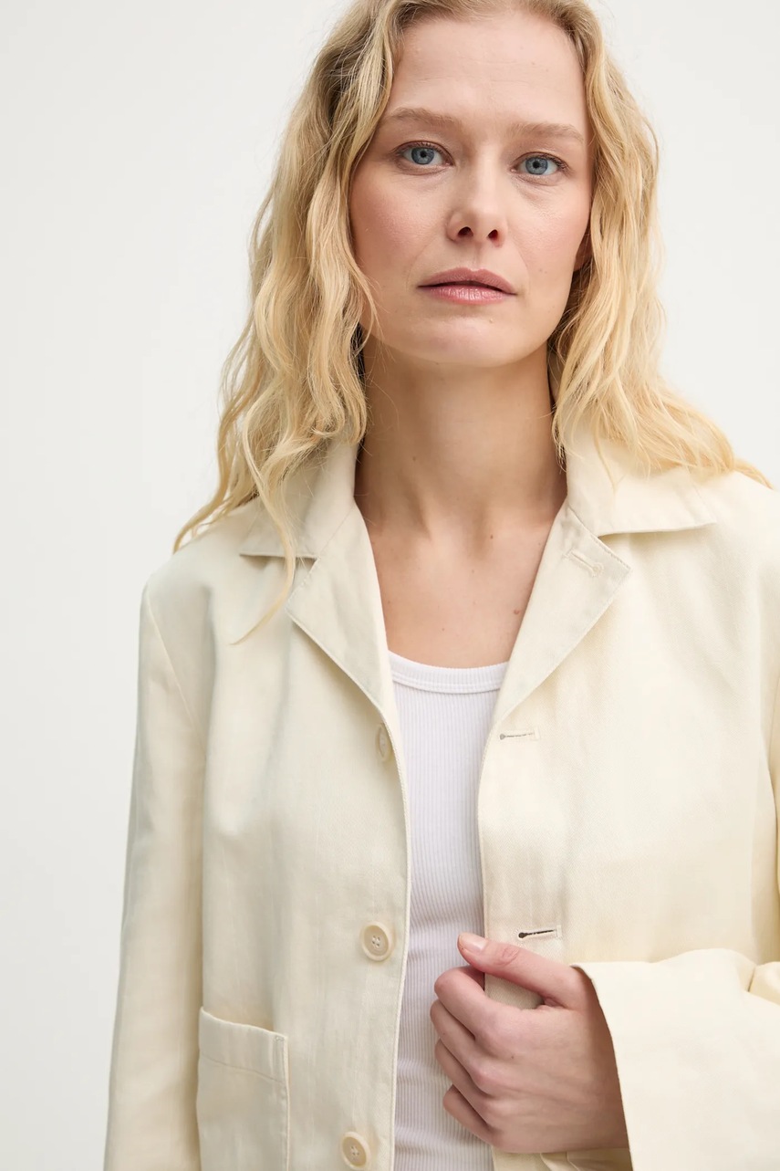 Σακάκι με λινό μείγμα Filippa K χρώμα: μπεζ, 31196 φωτογραφία