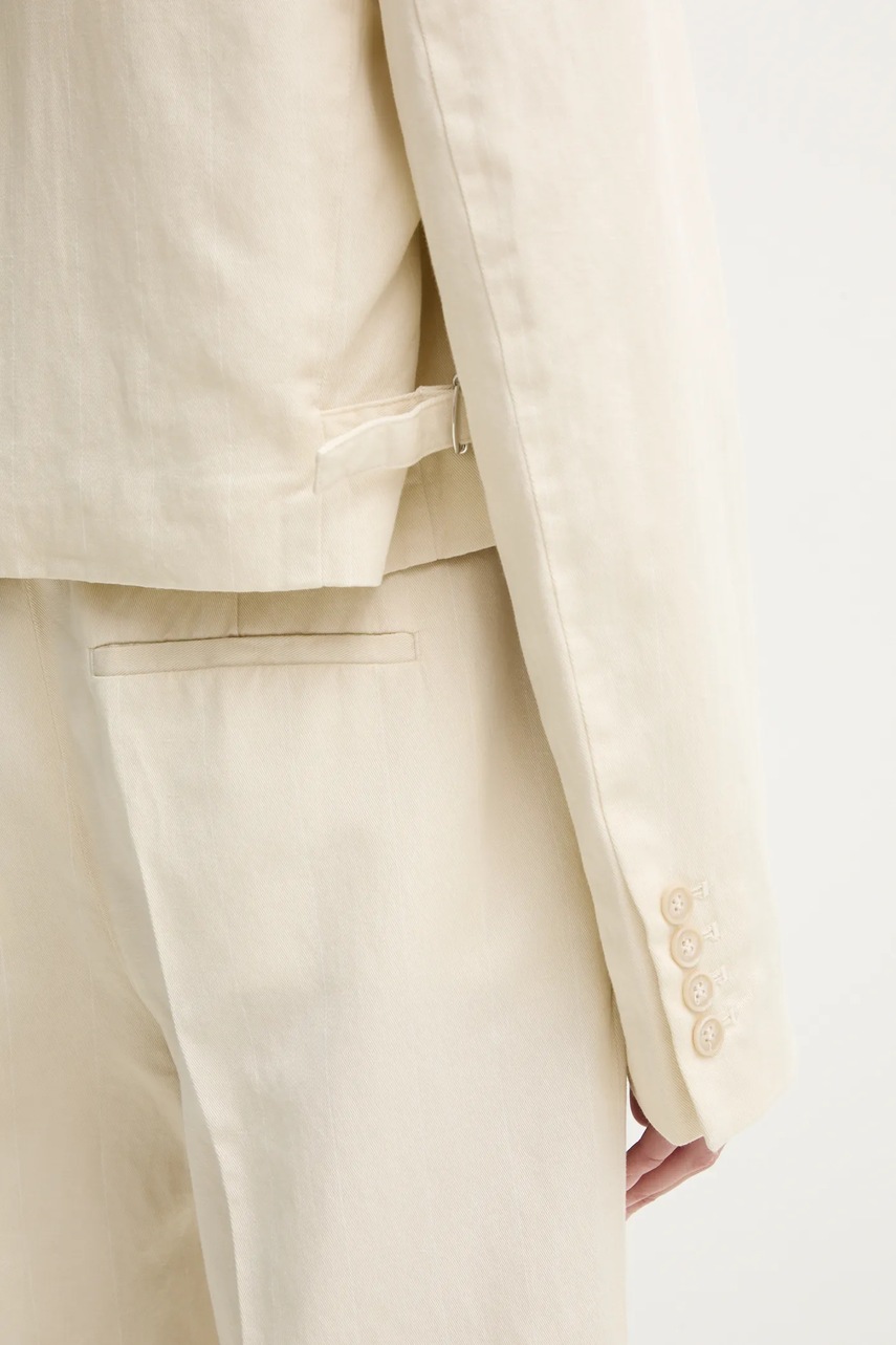 Σακάκι με λινό μείγμα Filippa K χρώμα: μπεζ, 31196 φωτογραφία