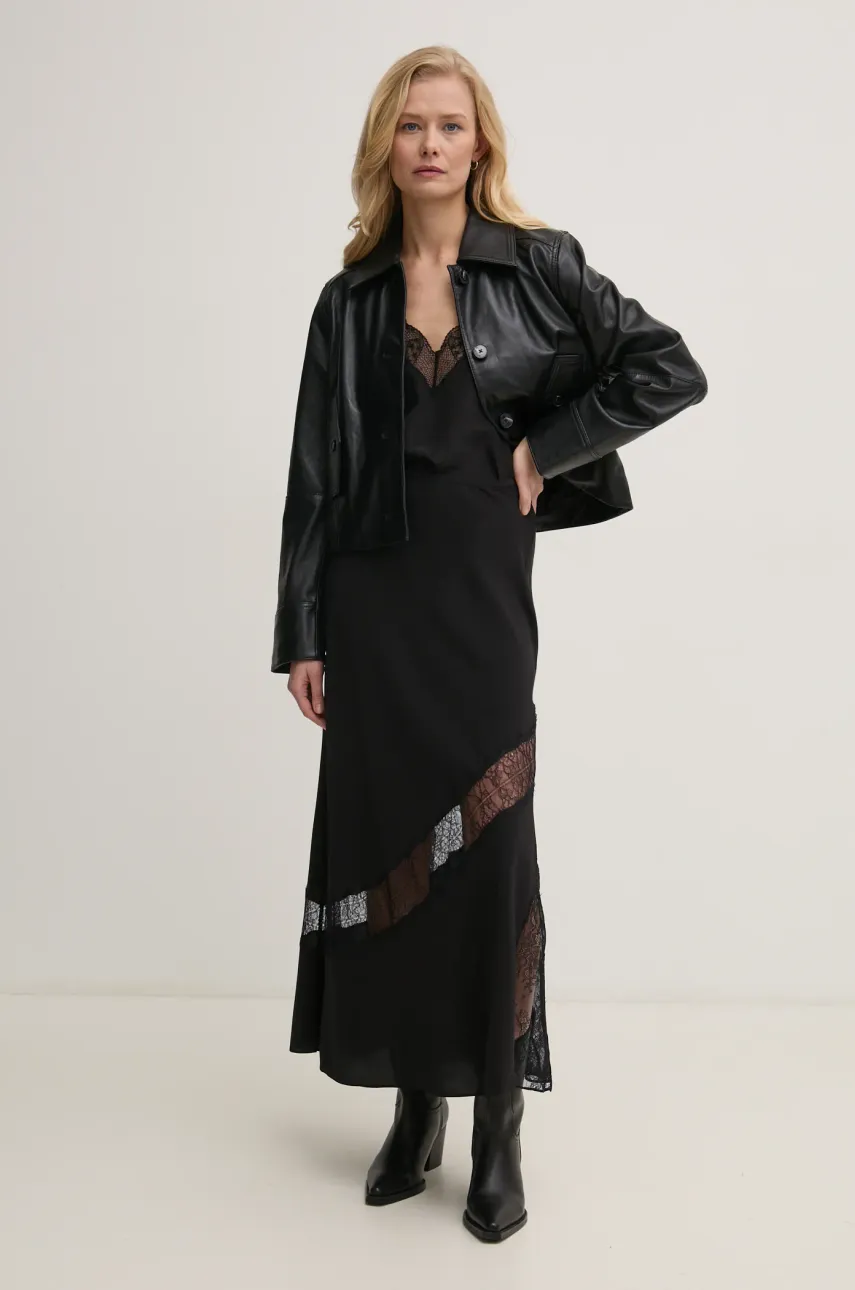 Кожаная куртка ZADIG&VOLTAIRE женская цвет чёрный переходная RWOW01247 Кожаная куртка ZADIG&VOLTAIRE женская цвет чёрный переходная RWOW01247