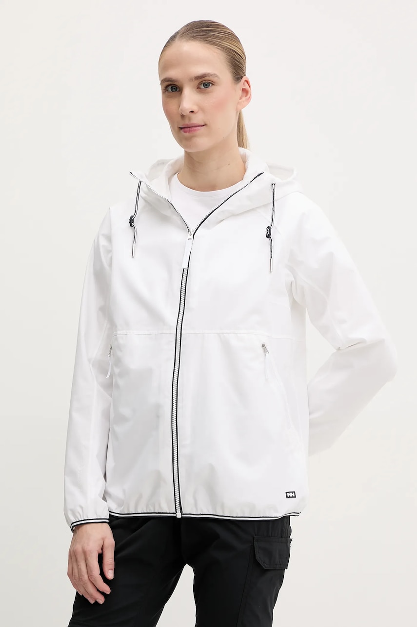 Helly Hansen geaca de ploaie Koster femei, culoarea alb, 54378