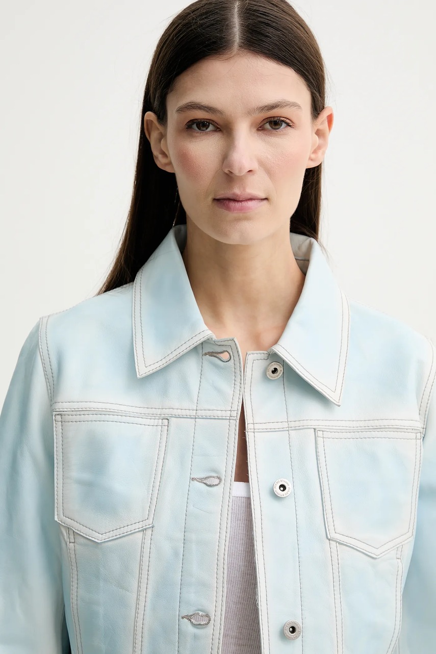 Δερμάτινο μπουφάν Stand Studio Calliope χρώμα: μπλε, 66425-7860 φωτογραφία