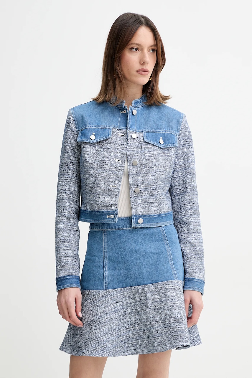 Levně Bunda Guess ELSIE modrá barva, přechodná, W5GL23 WH610