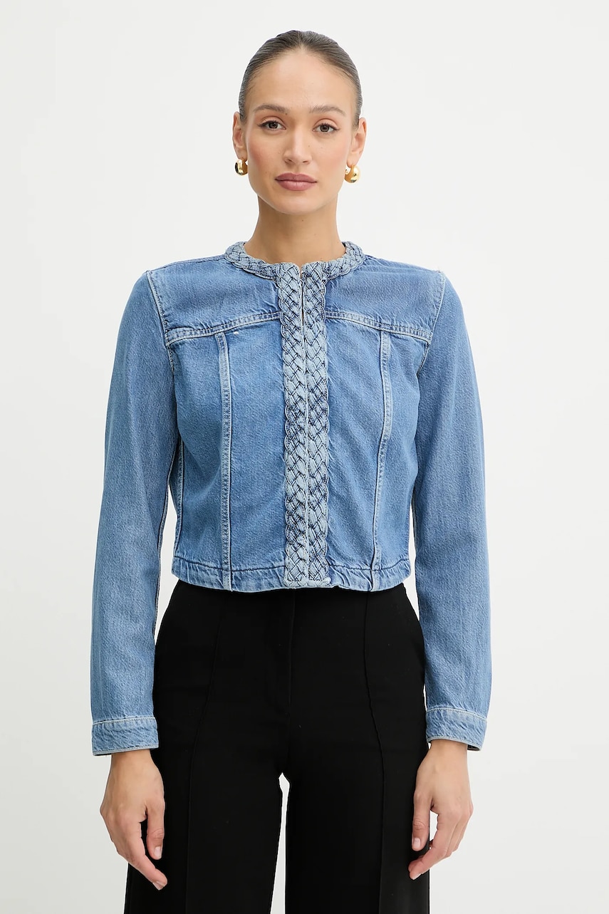 Levně Džínová bunda Guess JULIANA modrá barva, přechodná, W5GN78 D5B94
