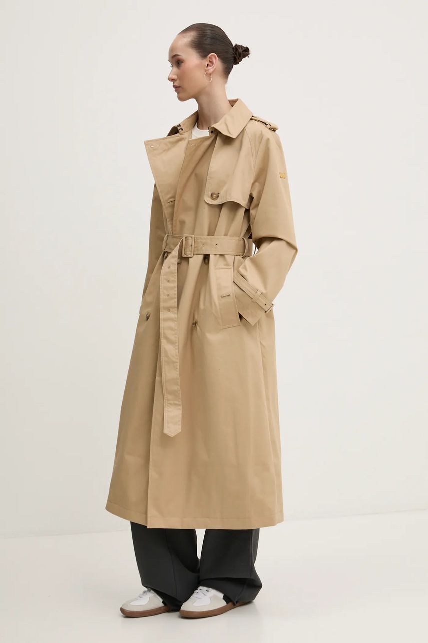 Тренч Superdry жіночий колір бежевий перехідний oversize W5011871A-5YE 
