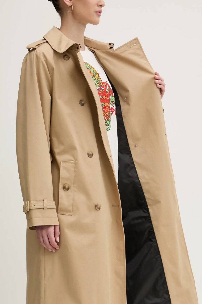 Тренч Superdry жіночий колір бежевий перехідний oversize W5011871A-5YE 