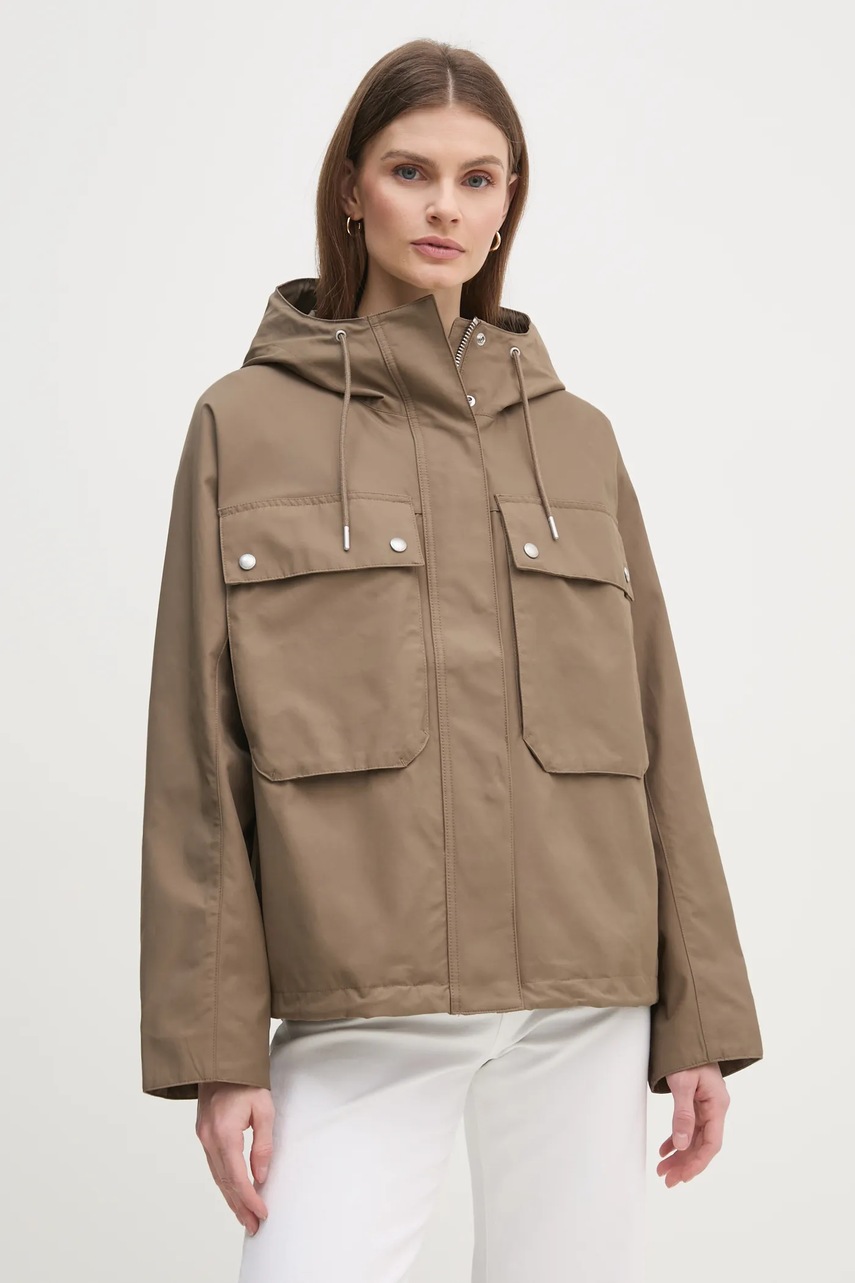 Куртка Tommy Hilfiger жіноча колір коричневий перехідна WW0WW44421 