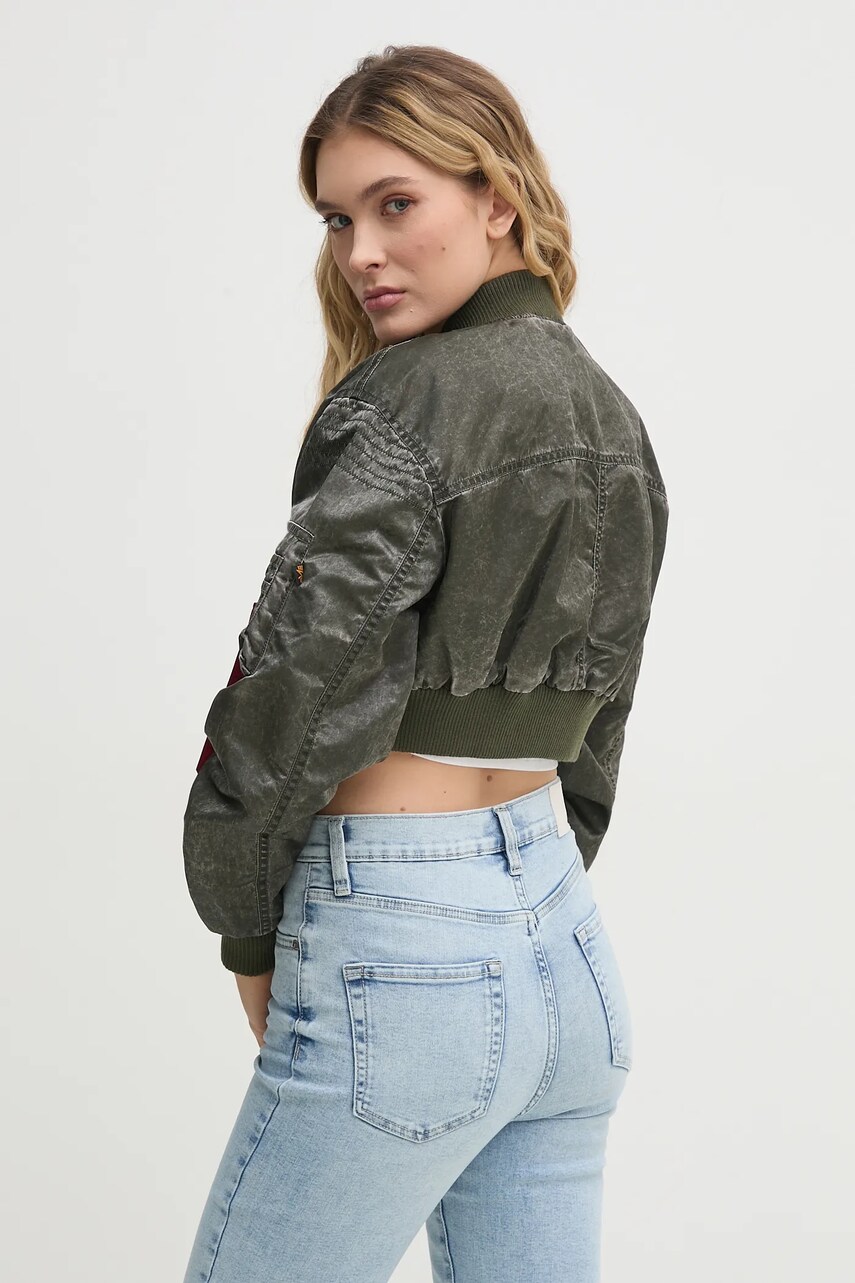 Alpha Industries bomber dzseki MA-1 Vintage Cropped Wmn zöld, átmeneti, oversize, 156002 termék 2. képe
