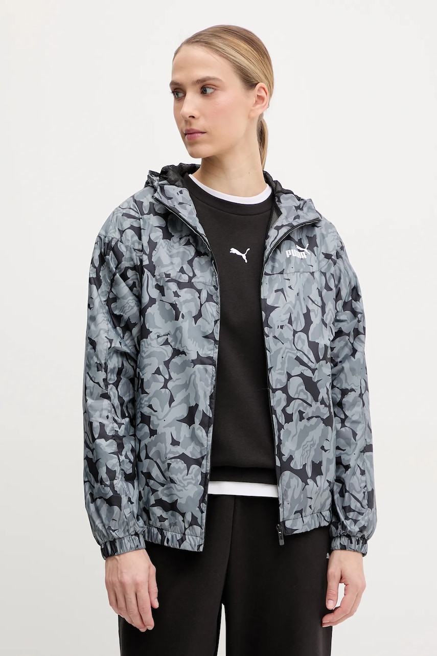 Puma geacă culoarea gri, de tranzitie, oversize, 629905