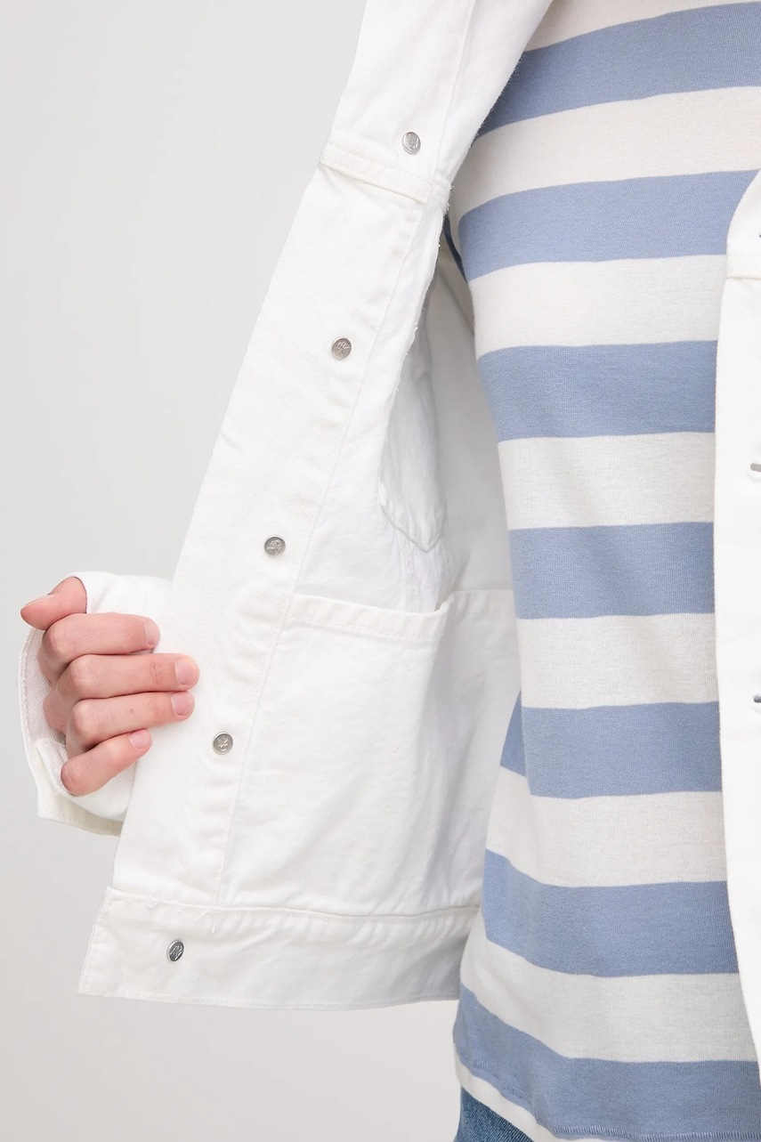 Βαμβακερό μπουφάν Calvin Klein Jeans χρώμα: άσπρο, J20J225181 φωτογραφία