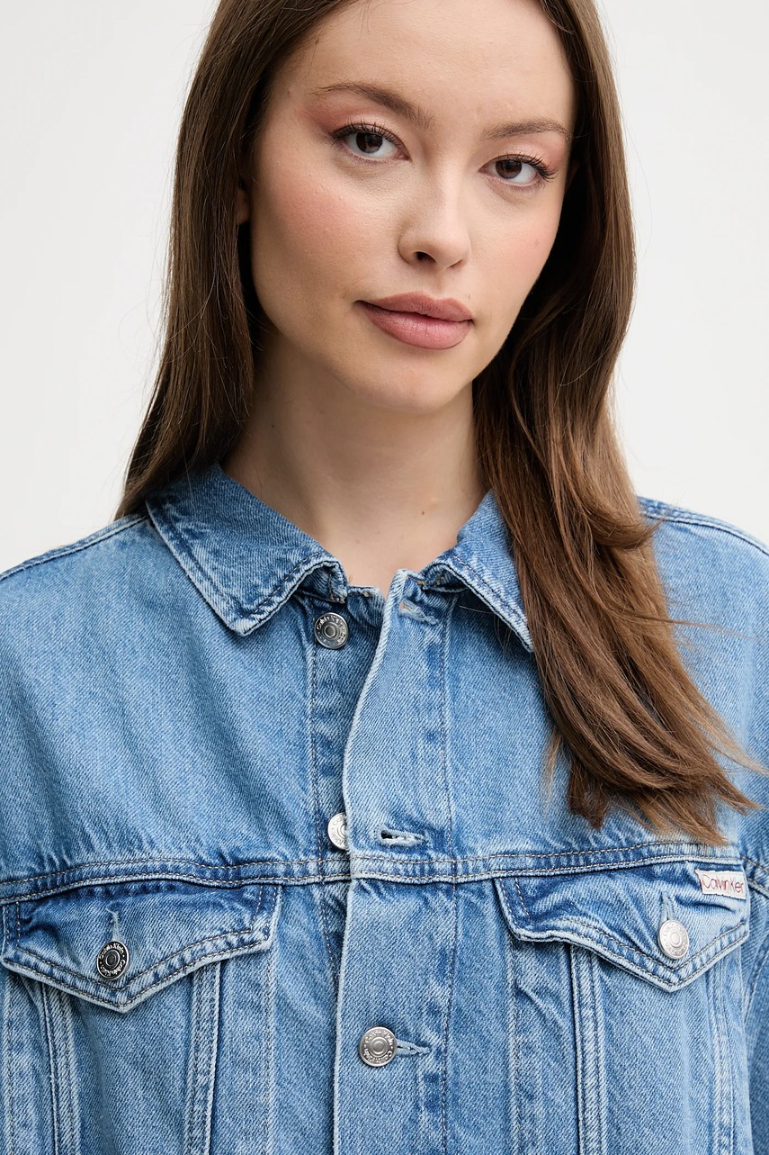 Τζιν μπουφάν Calvin Klein Jeans χρώμα: μπλε, J20J225182 φωτογραφία