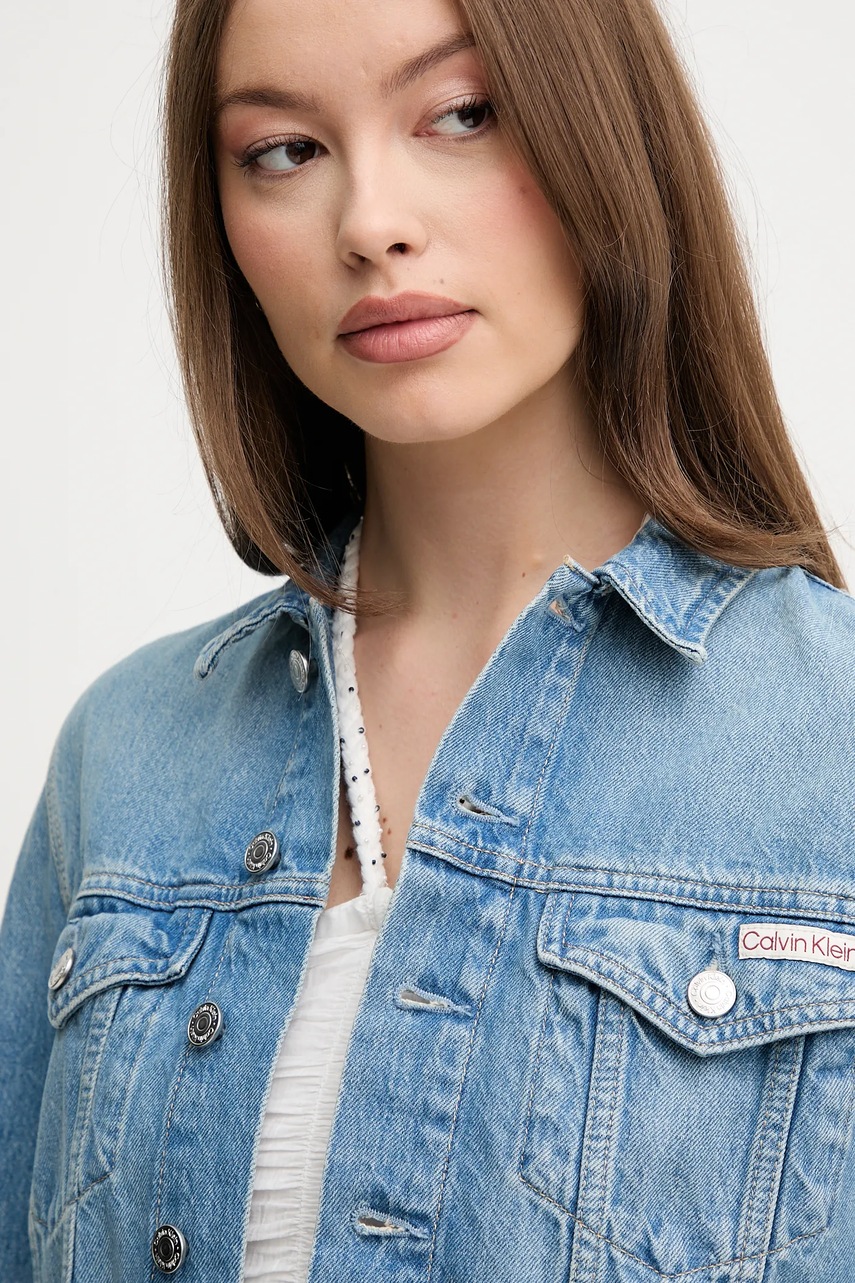 Τζιν μπουφάν Calvin Klein Jeans χρώμα: μπλε, J20J225184 φωτογραφία