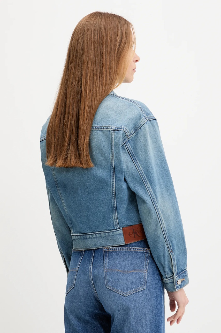 Τζιν μπουφάν Calvin Klein Jeans χρώμα: μπλε, LV047B075G φωτογραφία