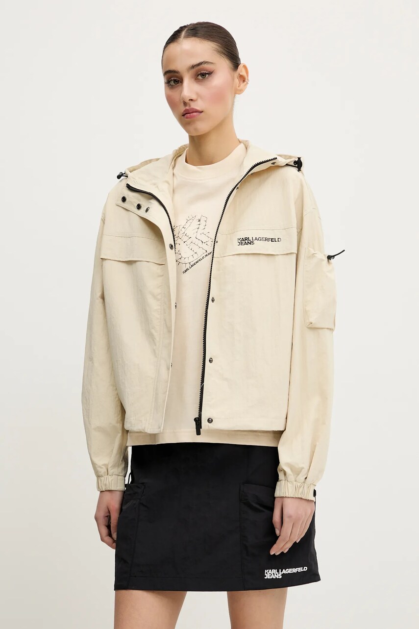 Karl Lagerfeld Jeans geacă culoarea bej, de tranzitie, A2W15019