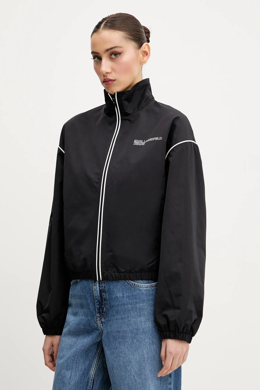 Karl Lagerfeld Jeans geacă culoarea negru, de tranzitie, oversize, A2W15015