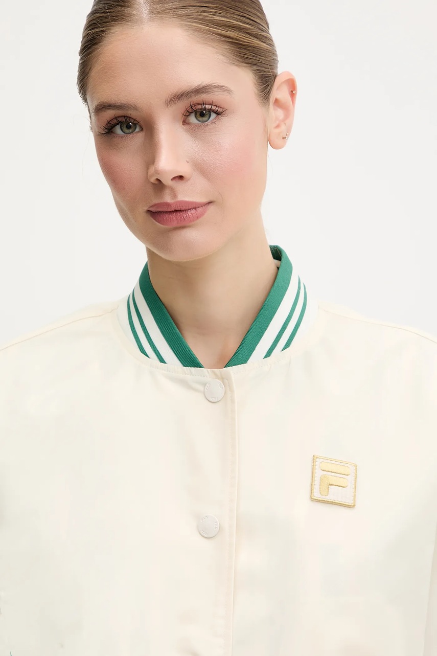 Μπουφάν bomber Fila Leme χρώμα: μπεζ, FAW0999 φωτογραφία