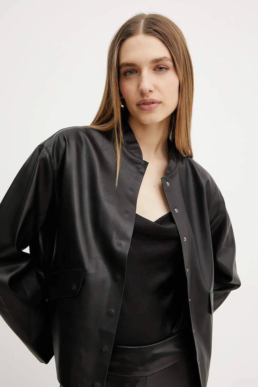 Μπουφάν Fracomina χρώμα: μαύρο, FS25SJ2007P41101 φωτογραφία