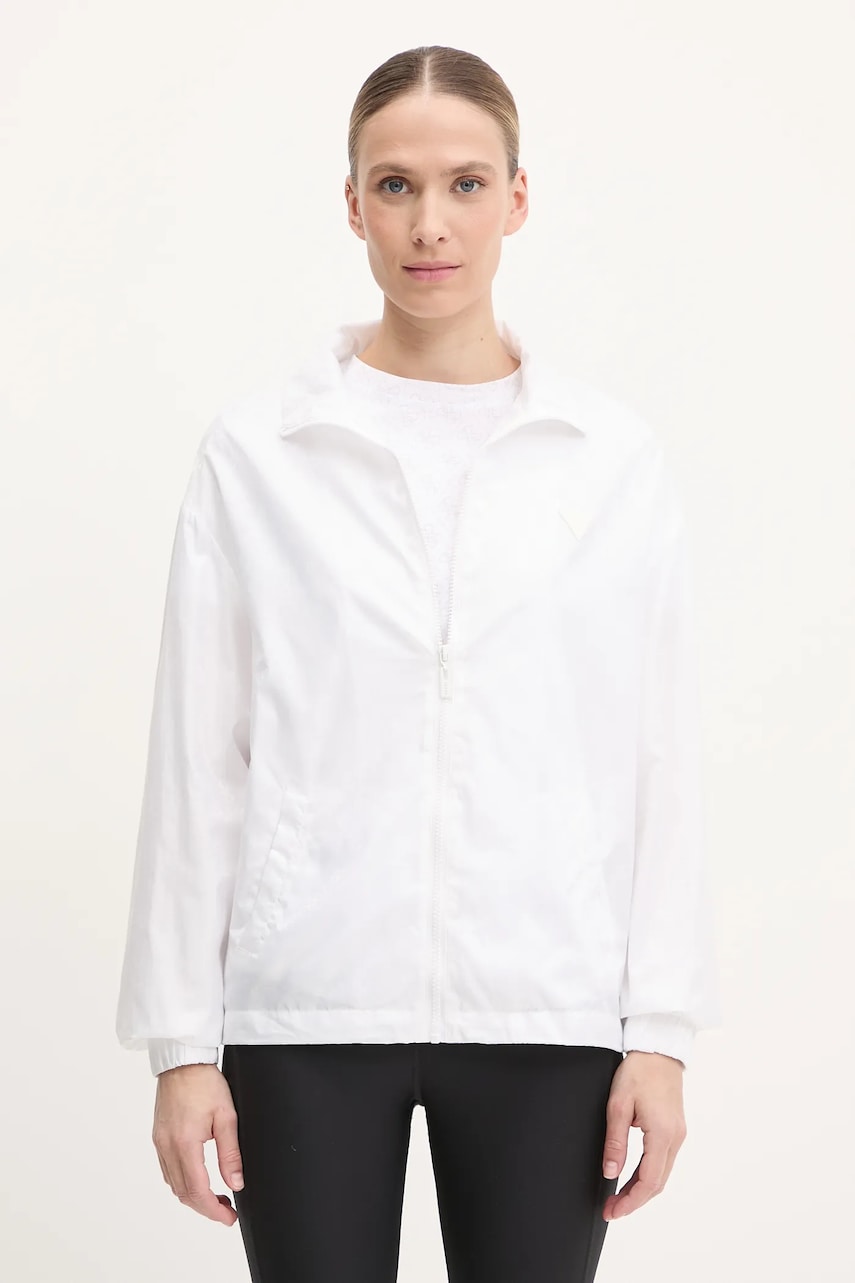 Levně Bunda Guess bílá barva, přechodná, oversize, V5GL01 WH482