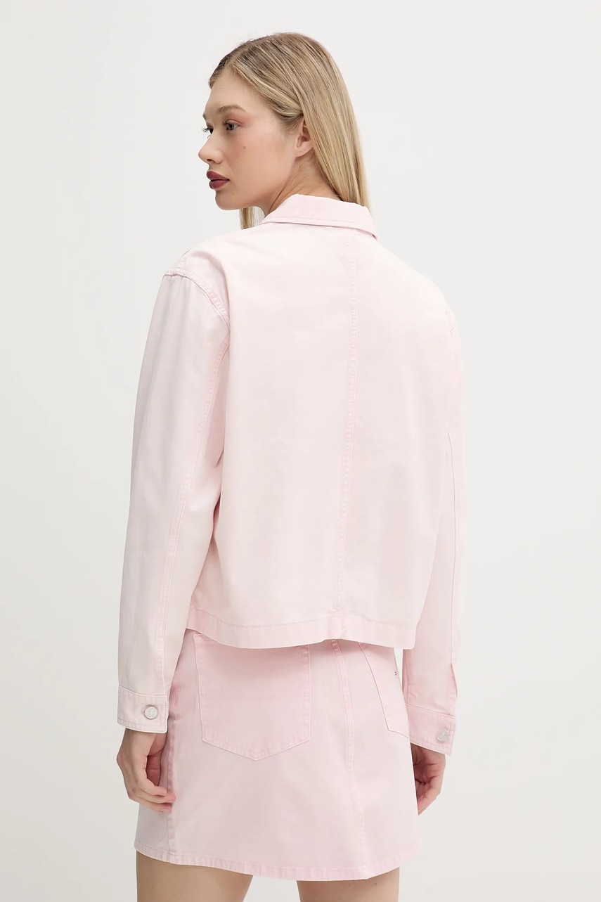 Tommy Jeans pamut kabát rózsaszín, átmeneti, DW0DW20230 termék 2. képe