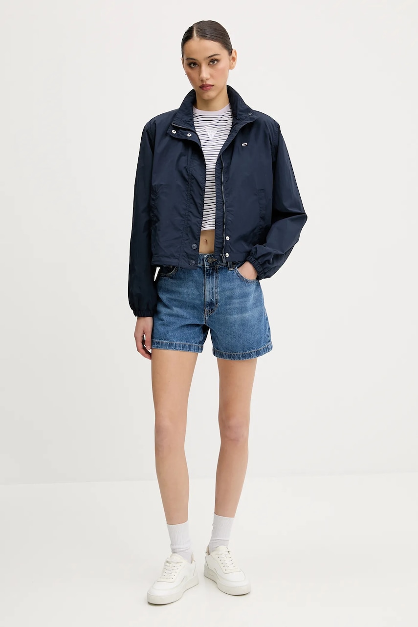 Куртка Tommy Jeans цвет синий переходная oversize DW0DW20439 Куртка Tommy Jeans цвет синий переходная oversize DW0DW20439