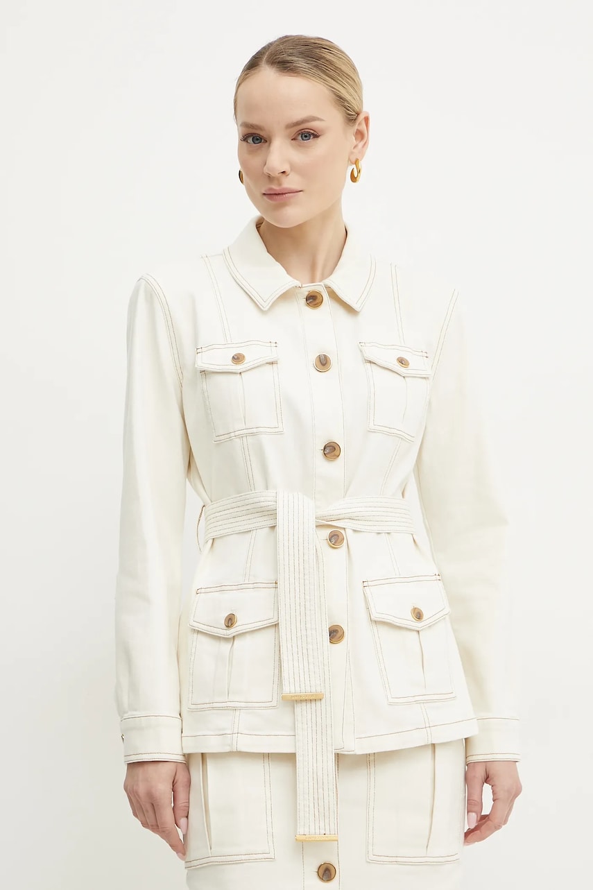 Levně Bunda Marciano Guess NAOMI béžová barva, 5GGL04 7297A