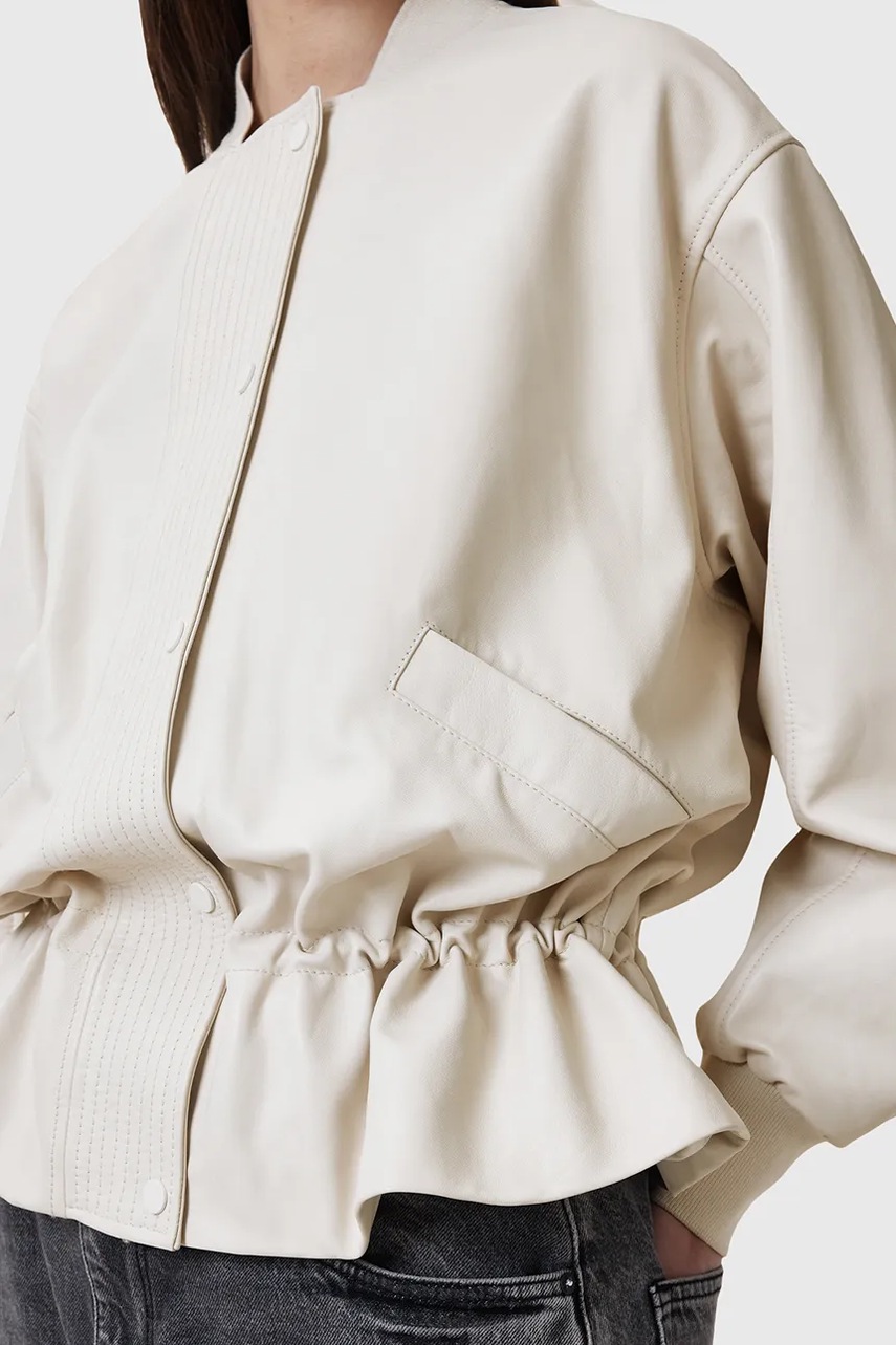 Кожаная куртка AllSaints SOFI цвет белый переходная W126LB