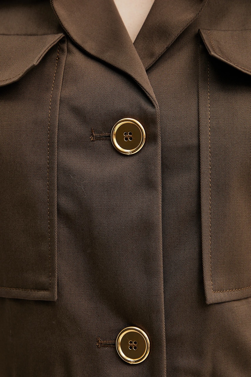 Βαμβακερό μπουφάν Patou χρώμα: καφέ, JA0480074 φωτογραφία