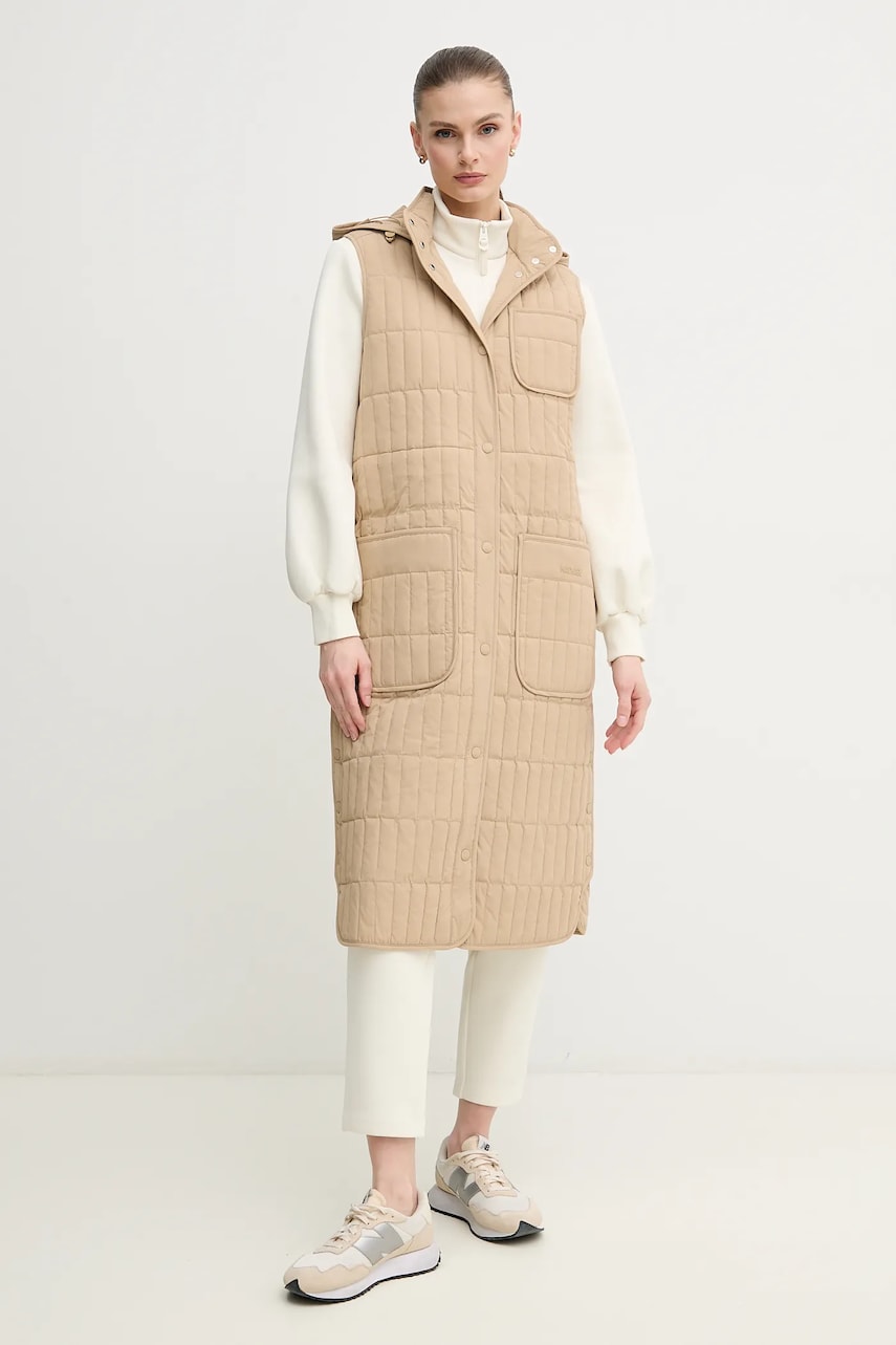 MACKAGE vesta femei, culoarea bej, de tranzitie, MAKANA