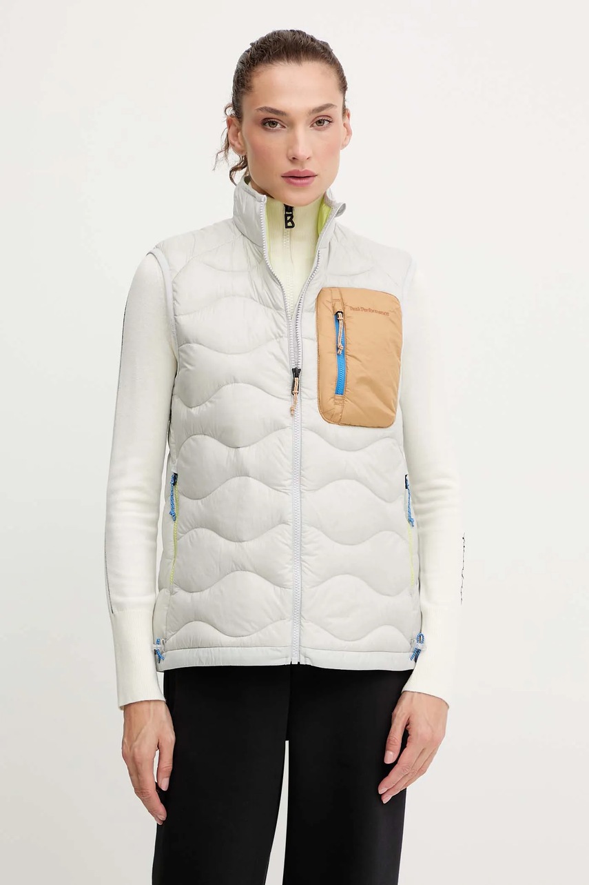 Peak Performance vestă Helium Utility culoarea bej, de iarnă, G80345