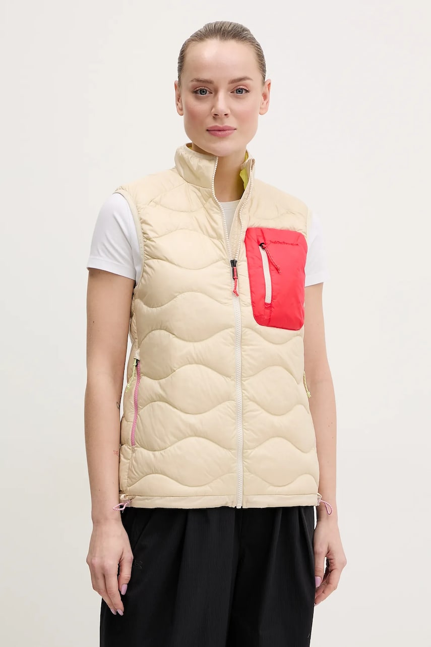 Peak Performance vestă Helium Utility femei, culoarea bej, de iarna, G80345 Peak Performance vestă Helium Utility femei, culoarea bej, de iarna, G80345