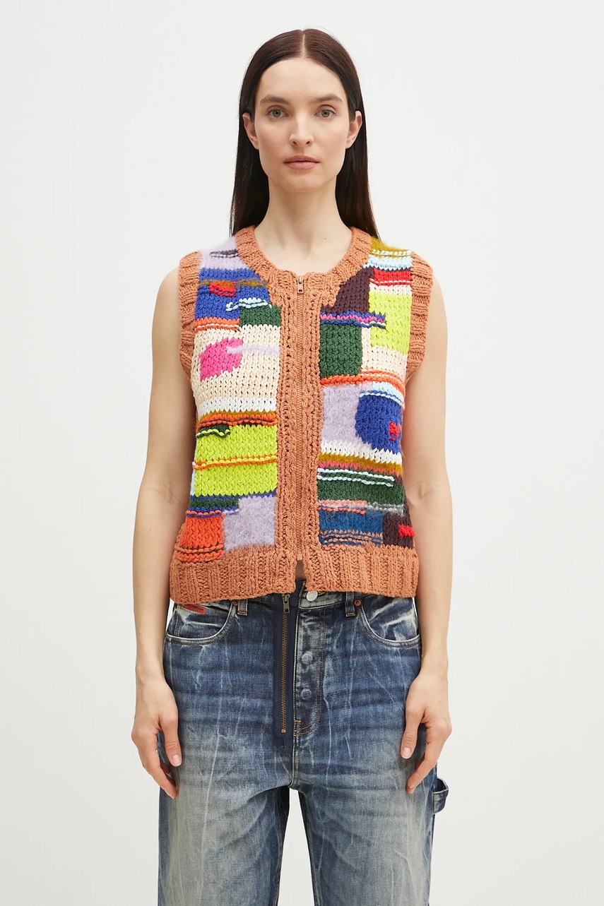 Martine Rose kamizelka z domieszką wełny Handknit Zip