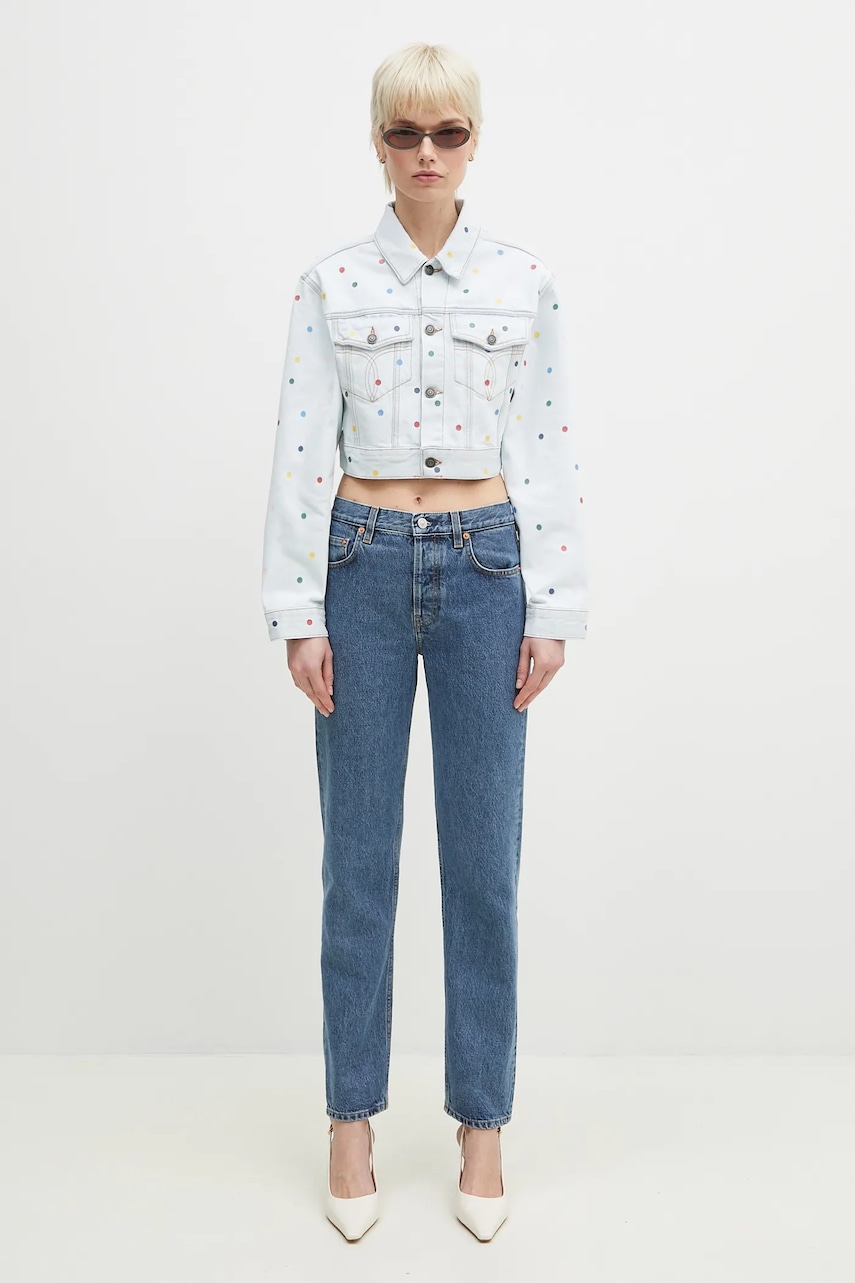 Bavlnená rifľová bunda Fiorucci Confetti Dot Cropped Denim