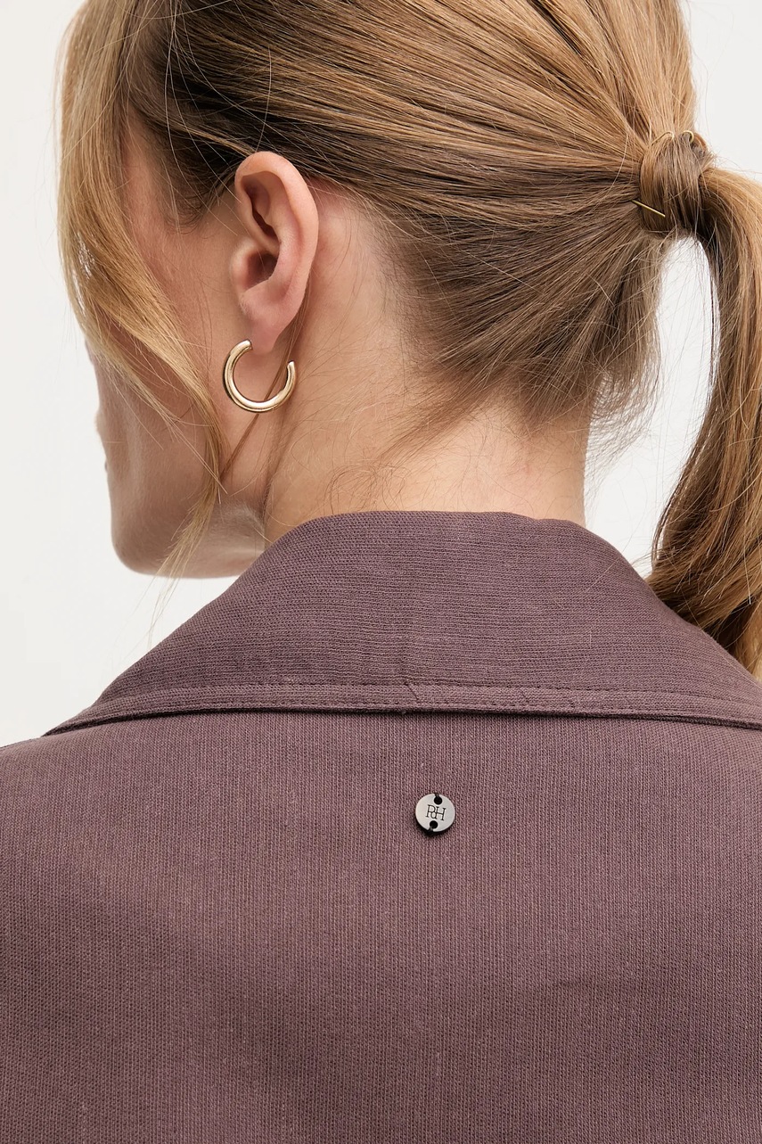 Σακάκι με λινό μείγμα Pedro del Hierro χρώμα: καφέ, 6759177 φωτογραφία