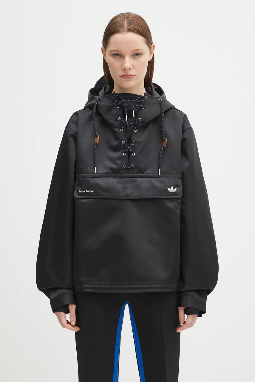 Bunda adidas Originals x Wales Bonner Sailor Sailor modrá barva, přechodná, oversize, JM8217