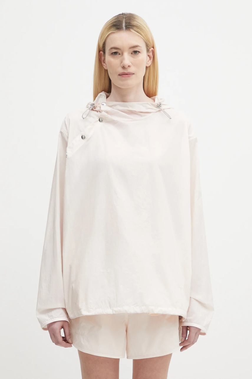 Bunda adidas Originals x Wales Bonner Light Light růžová barva, přechodná, oversize, JM8218