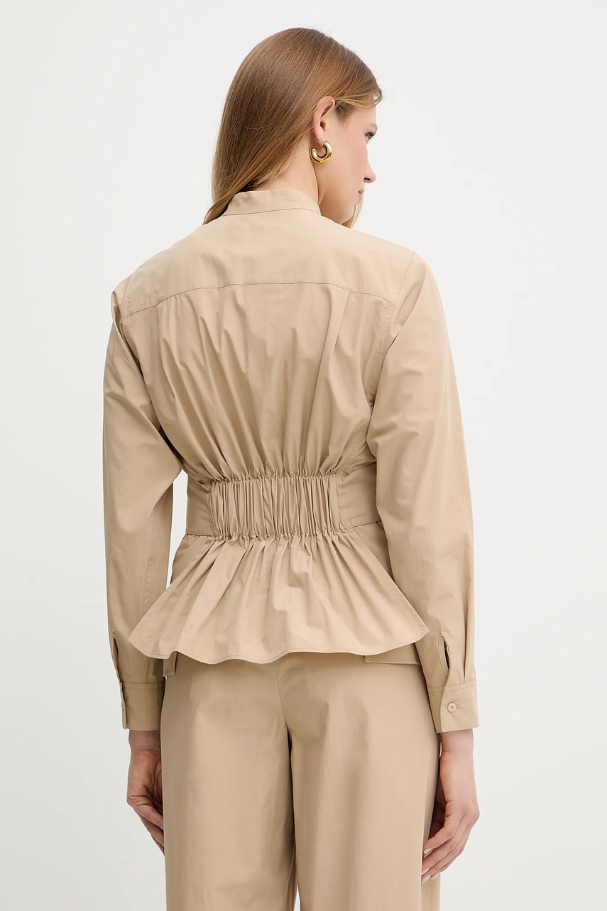 Βαμβακερό μπουφάν πουκάμισο Weekend Max Mara χρώμα: μπεζ, 2515041013600 φωτογραφία