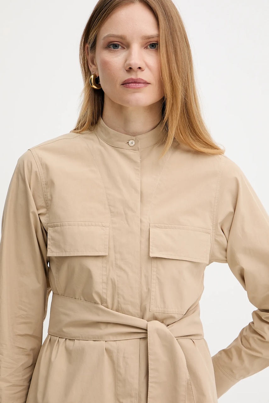 Βαμβακερό μπουφάν πουκάμισο Weekend Max Mara χρώμα: μπεζ, 2515041013600 φωτογραφία