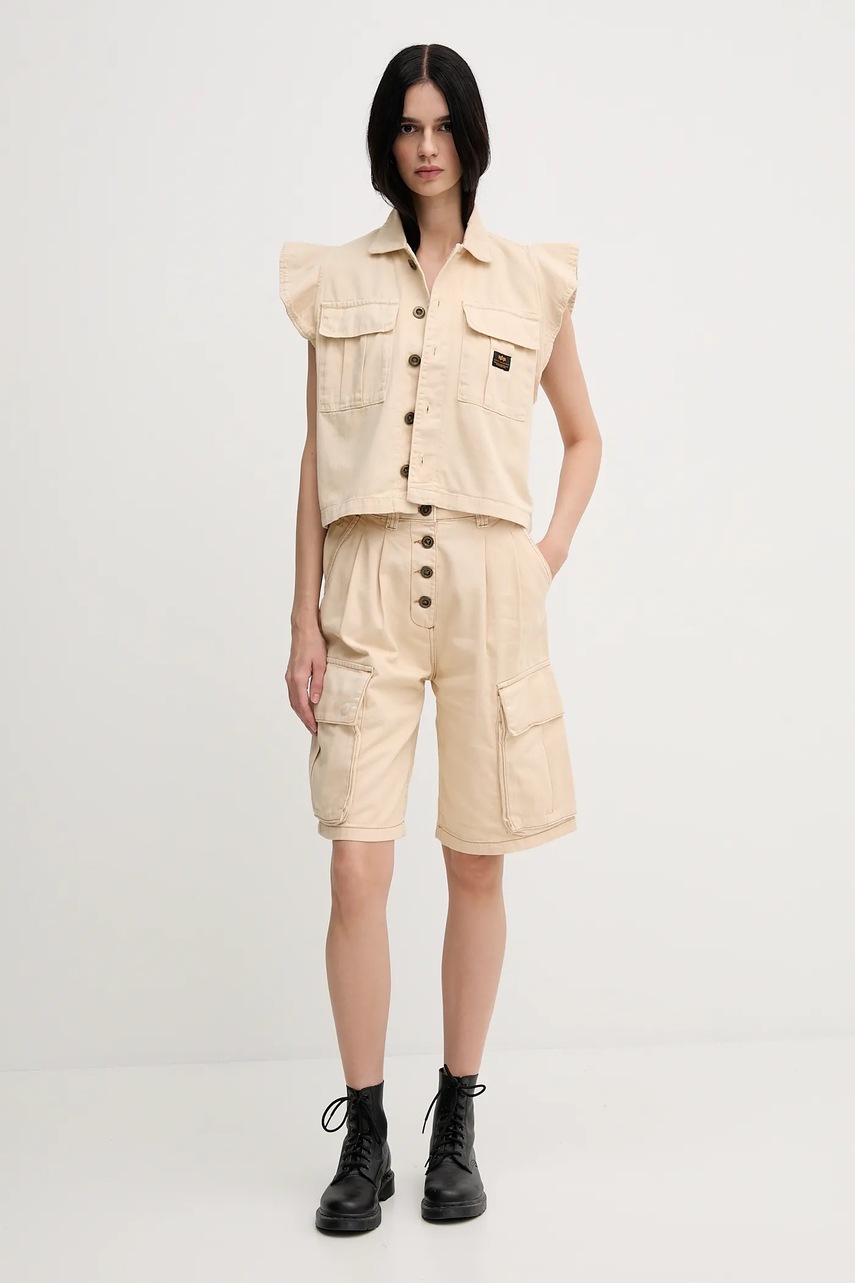 Безрукавка из хлопка Alpha Industries Sailor Vest Wmn цвет бежевый переходная 156004 Безрукавка из хлопка Alpha Industries Sailor Vest Wmn цвет бежевый переходная 156004