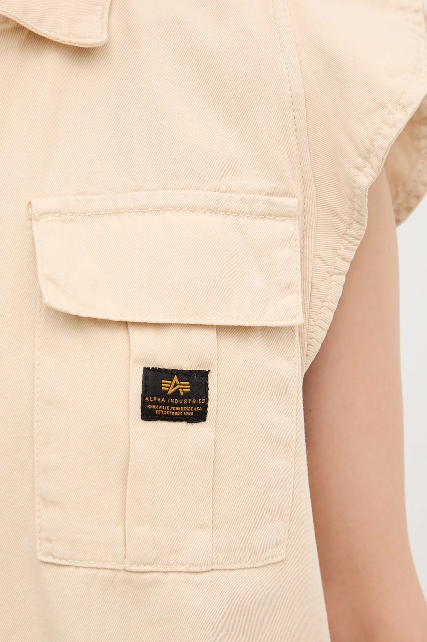 Βαμβακερό αμάνικο Alpha Industries Sailor Vest Wmn χρώμα: μπεζ, 156004 φωτογραφία