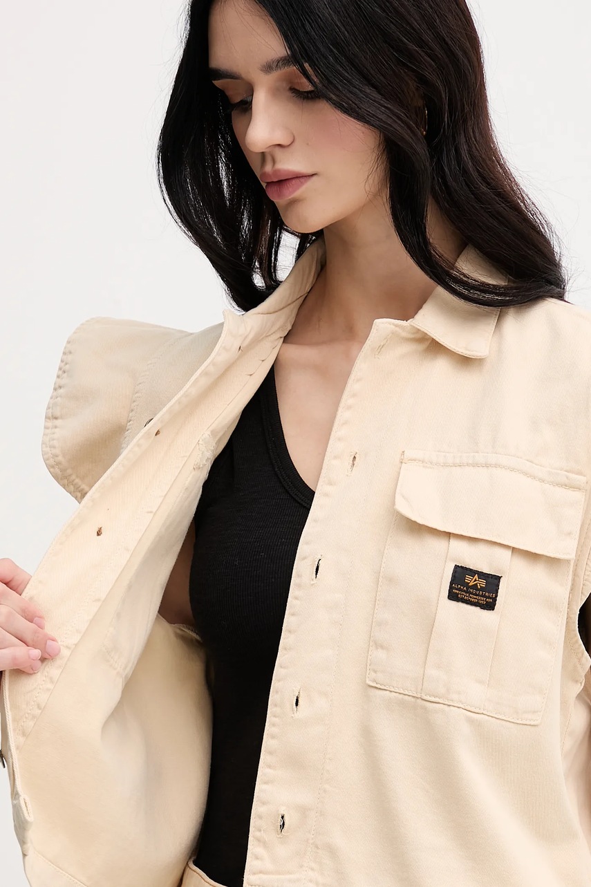 Βαμβακερό αμάνικο Alpha Industries Sailor Vest Wmn χρώμα: μπεζ, 156004 φωτογραφία