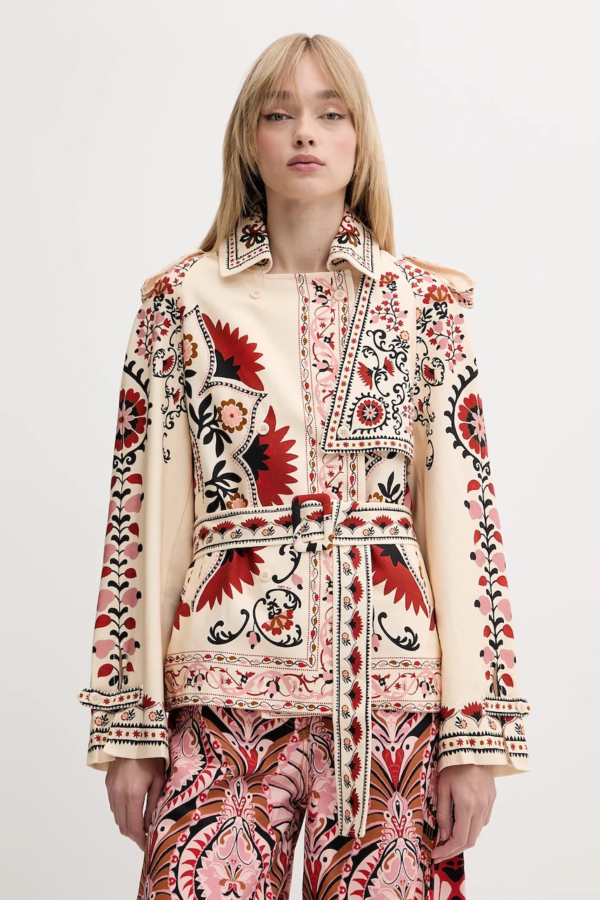 Farm Rio palton culoarea bej, de tranzitie, 329708