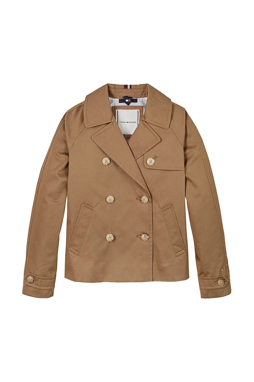 Дитяча куртка Tommy Hilfiger колір коричневий KG0KG08518