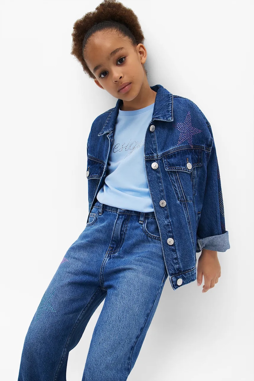 Desigual geacă de blugi pentru copii culoarea bleumarin, 25SGED02