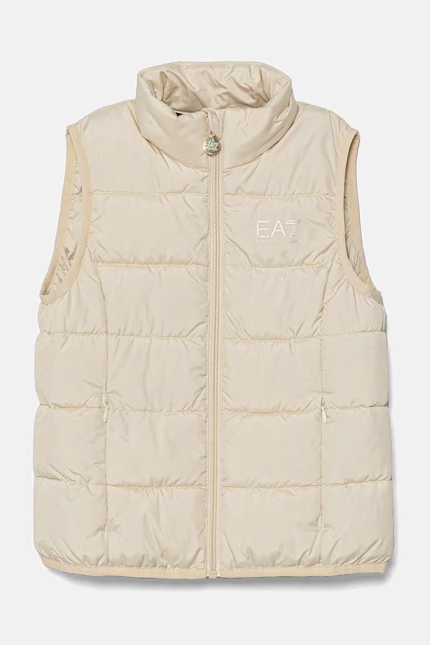 EA7 Emporio Armani vestă copii culoarea bej, 8NFQ08 FNF8Z